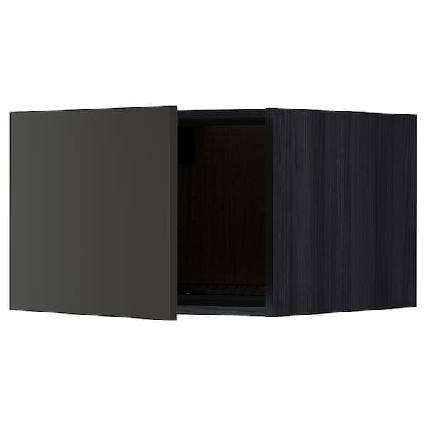 METOD - Top cabinet for fridge/freezer, black/Nickebo matt anthracite , 60x40 cm - best price from Maltashopper.com 59497994