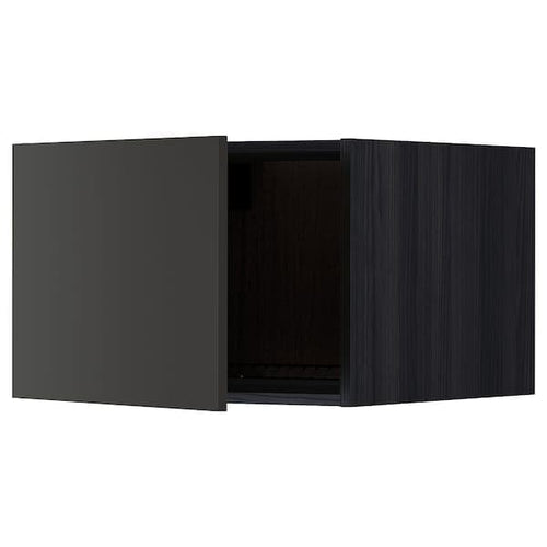METOD - Top cabinet for fridge/freezer, black/Nickebo matt anthracite , 60x40 cm
