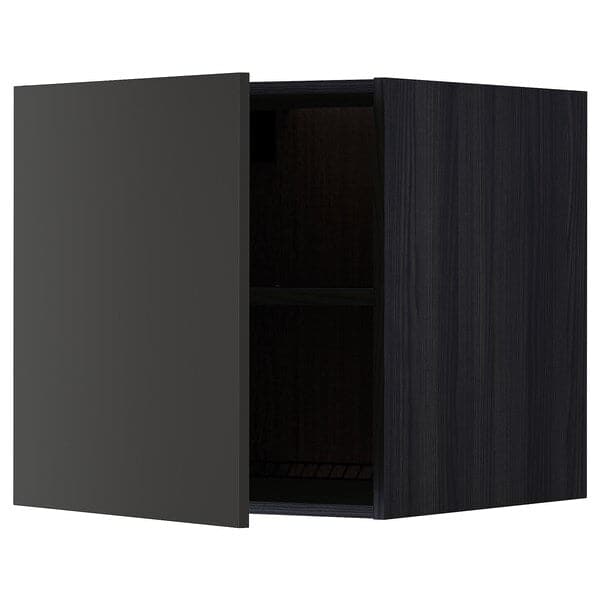 Ikea METOD - Top cabinet for fridge/freezer, black/Nickebo matt anthracite, 60x60 cm