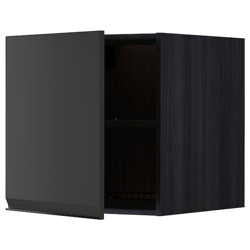METOD - Top cabinet for fridge/freezer, black/Upplöv matt anthracite , 60x60 cm