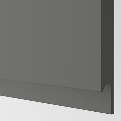METOD - Top cabinet for fridge/freezer, black/Voxtorp dark grey, 60x40 cm