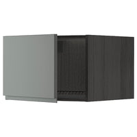 METOD - Top cabinet for fridge/freezer, black/Voxtorp dark grey, 60x40 cm - best price from Maltashopper.com 59467322