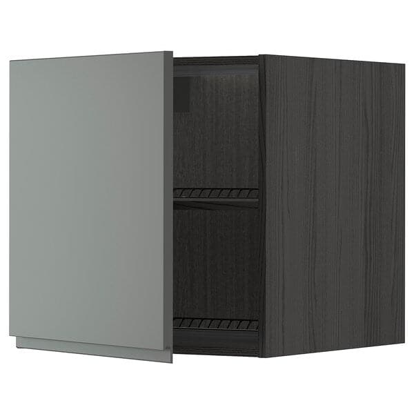 METOD - Top cabinet for fridge/freezer, black/Voxtorp dark grey , 60x60 cm - best price from Maltashopper.com 59469175