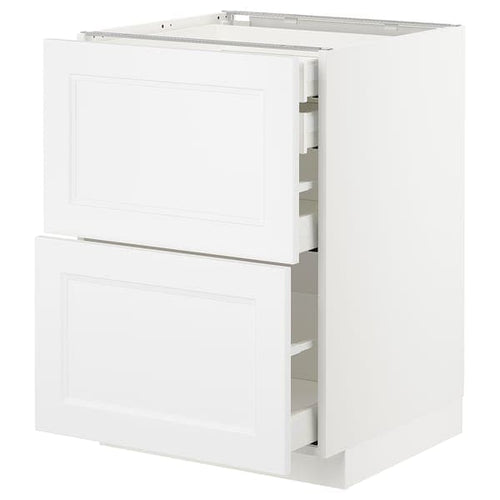 METOD / MAXIMERA - Base cb 2 frnts/2 low/1 md/1 hi drw, white/Axstad matt white, 60x60 cm