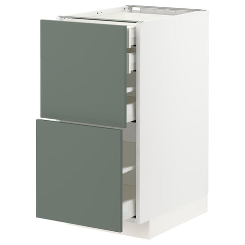 METOD / MAXIMERA - Base cb 2 frnts/2 low/1 md/1 hi drw, white/Bodarp grey-green, 40x60 cm