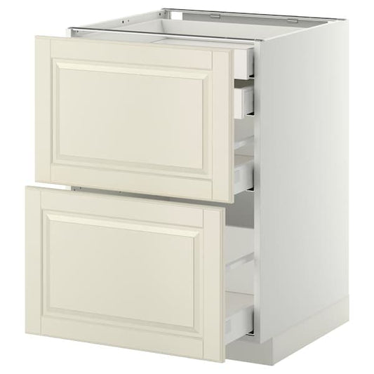 Ikea METOD / MAXIMERA - Base cb 2 frnts/2 low/1 md/1 hi drw, white/Bodbyn off-white, 60x60 cm