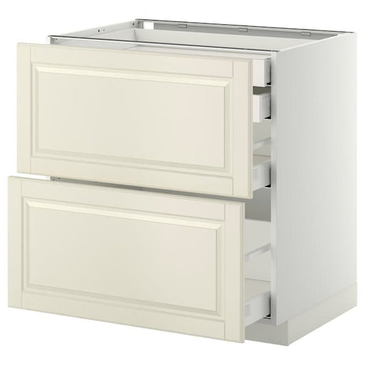 Ikea METOD / MAXIMERA - Base cb 2 frnts/2 low/1 md/1 hi drw, white/Bodbyn off-white, 80x60 cm