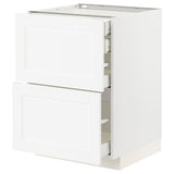 METOD / MAXIMERA base cb 2 frnts/2 low/1 md/1 hi drw, white Enköping/white wood effect, 60x60 cm