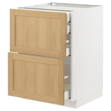 METOD / MAXIMERA base cb 2 frnts/2 low/1 md/1 hi drw, white/Forsbacka oak, 60x60 cm