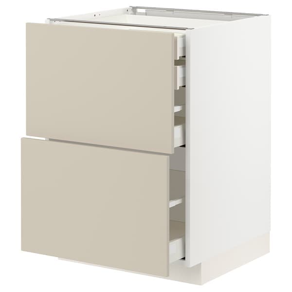 Ikea METOD / MAXIMERA - Base cb 2 frnts/2 low/1 md/1 hi drw, white/Havstorp beige