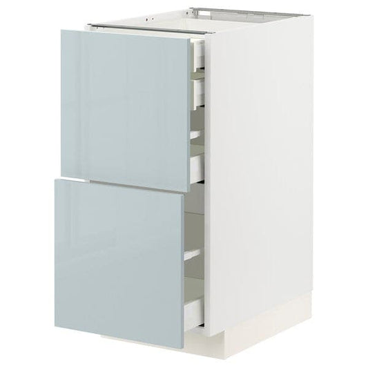 METOD / MAXIMERA - Base cb 2 frnts/2 low/1 md/1 hi drw, white/Kallarp light grey-blue, 40x60 cm - best price from Maltashopper.com 29478893