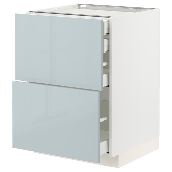 METOD / MAXIMERA - Base cb 2 frnts/2 low/1 md/1 hi drw, white/Kallarp light grey-blue, 60x60 cm - best price from Maltashopper.com 59479589
