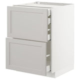METOD / MAXIMERA base cb 2 frnts/2 low/1 md/1 hi drw, white/Lerhyttan light grey, 60x60 cm