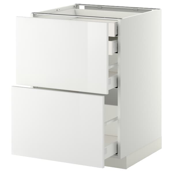 METOD / MAXIMERA - Base cb 2 frnts/2 low/1 md/1 hi drw, white/Ringhult white, 60x60 cm