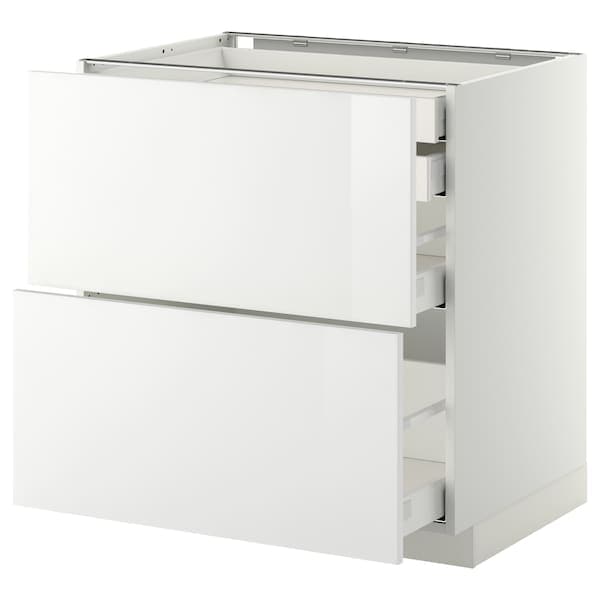 METOD / MAXIMERA - Base cb 2 frnts/2 low/1 md/1 hi drw, white/Ringhult white, 80x60 cm - best price from Maltashopper.com 29104629