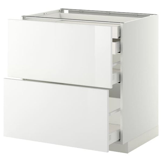 Ikea METOD / MAXIMERA - Base cb 2 frnts/2 low/1 md/1 hi drw, white/Ringhult white, 80x60 cm