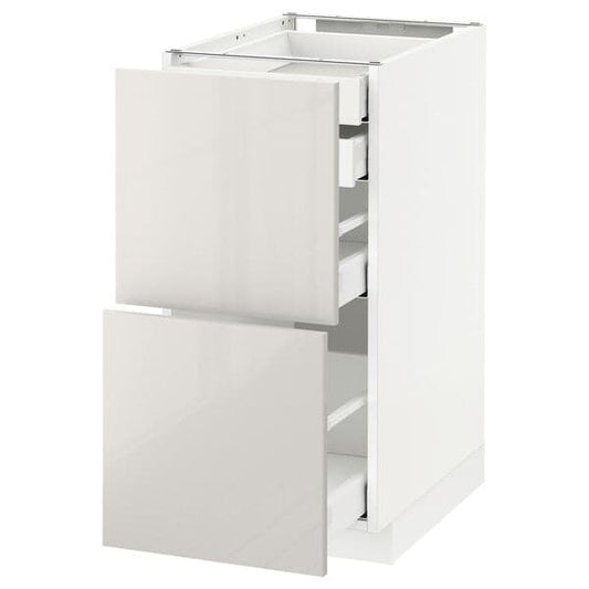 METOD / MAXIMERA - Base cb 2 frnts/2 low/1 md/1 hi drw, white/Ringhult light grey, 40x60 cm - best price from Maltashopper.com 19168400