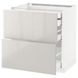 METOD / MAXIMERA base cb 2 frnts/2 low/1 md/1 hi drw, white/Ringhult light grey, 80x60 cm