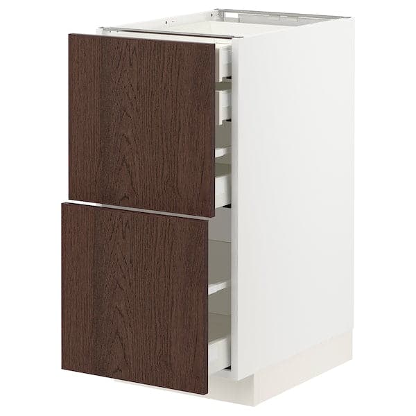 METOD / MAXIMERA - Base cb 2 frnts/2 low/1 md/1 hi drw, white/Sinarp brown , 40x60 cm