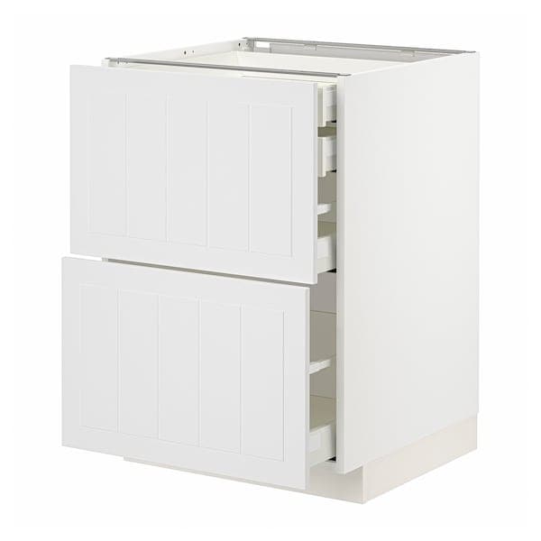 METOD / MAXIMERA - Base cb 2 frnts/2 low/1 md/1 hi drw, white/Stensund white , 60x60 cm - best price from Maltashopper.com 89409547