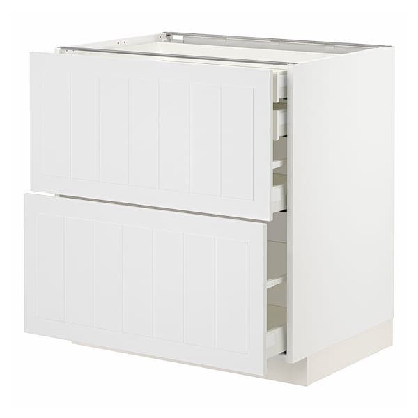 METOD / MAXIMERA - Base cb 2 frnts/2 low/1 md/1 hi drw, white/Stensund white, 80x60 cm