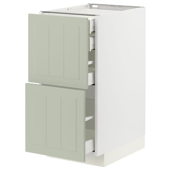 Ikea METOD / MAXIMERA - Base cb 2 frnts/2 low/1 md/1 hi drw, white/Stensund light green, 40x60 cm
