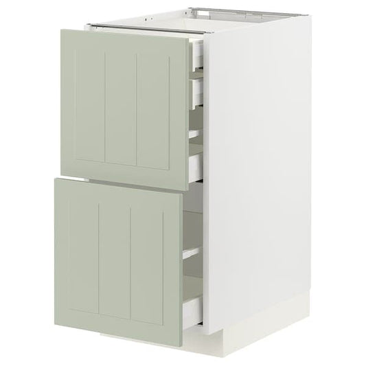 Ikea METOD / MAXIMERA - Base cb 2 frnts/2 low/1 md/1 hi drw, white/Stensund light green, 40x60 cm