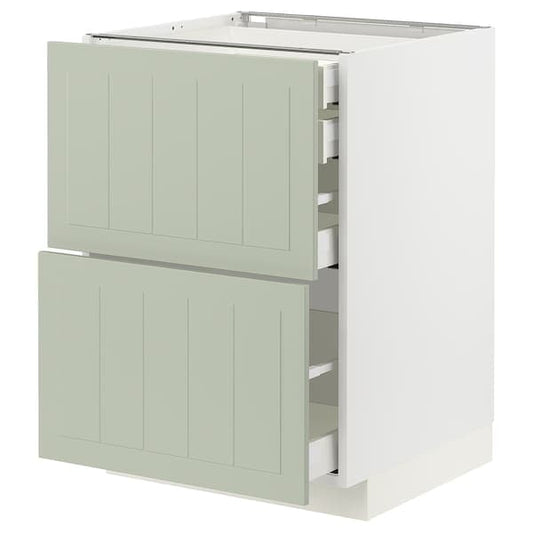 Ikea METOD / MAXIMERA - Base cb 2 frnts/2 low/1 md/1 hi drw, white/Stensund light green, 60x60 cm
