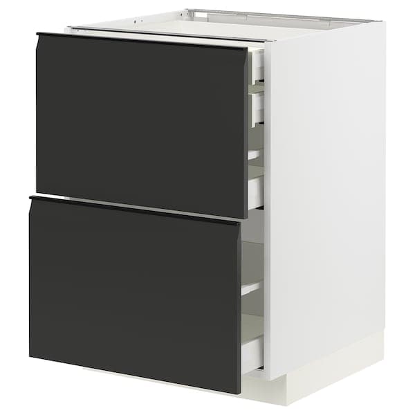 Ikea METOD / MAXIMERA - Base cb 2 frnts/2 low/1 md/1 hi drw, white/Upplöv matt anthracite