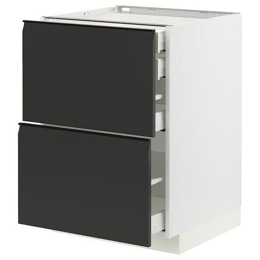Ikea METOD / MAXIMERA - Base cb 2 frnts/2 low/1 md/1 hi drw, white/Upplöv matt anthracite