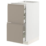 METOD / MAXIMERA base cb 2 frnts/2 low/1 md/1 hi drw, white/Upplöv matt dark beige, 40x60 cm