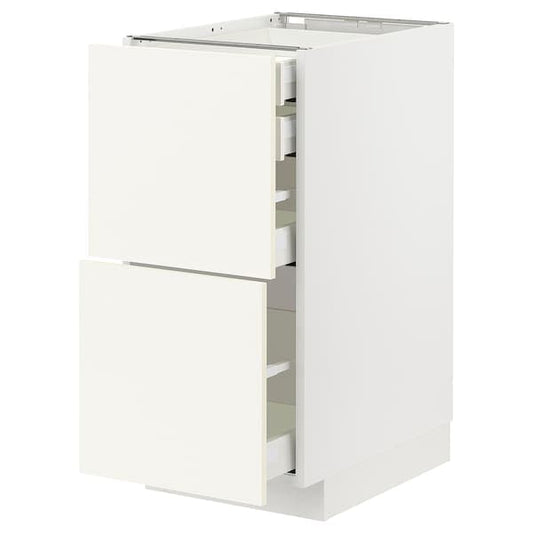 Ikea METOD / MAXIMERA - Base cb 2 frnts/2 low/1 md/1 hi drw, white/Vallstena white, 40x60 cm