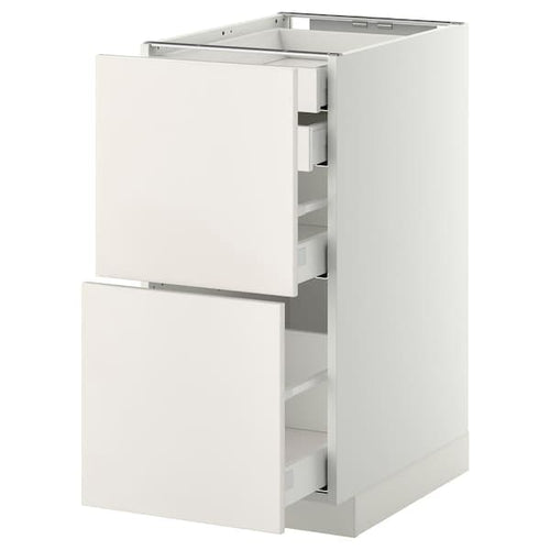 METOD / MAXIMERA base cb 2 frnts/2 low/1 md/1 hi drw, white/Veddinge white, 40x60 cm