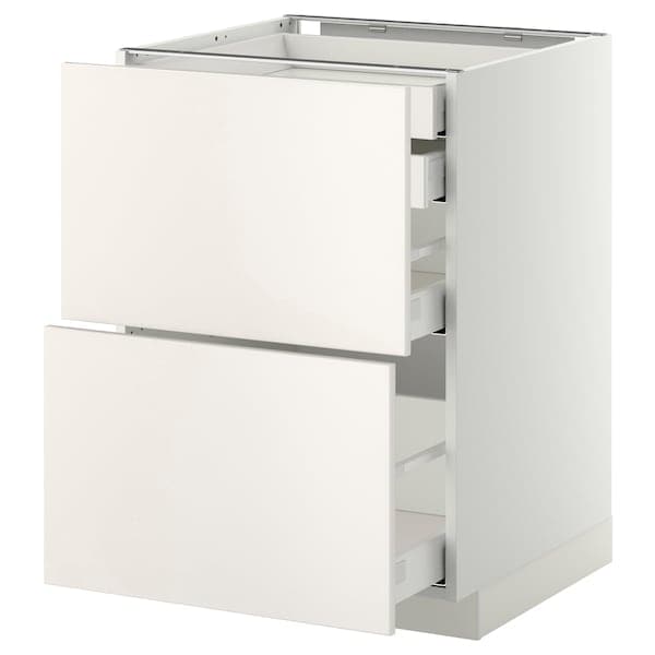 Ikea METOD / MAXIMERA - Base cb 2 frnts/2 low/1 md/1 hi drw, white/Veddinge white, 60x60 cm
