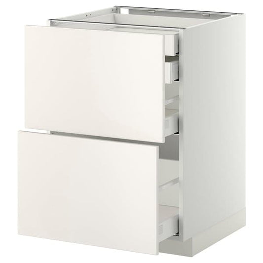 Ikea METOD / MAXIMERA - Base cb 2 frnts/2 low/1 md/1 hi drw, white/Veddinge white, 60x60 cm