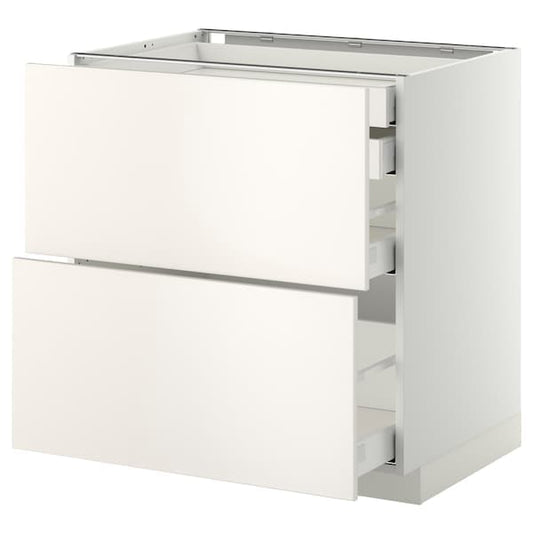 Ikea METOD / MAXIMERA - Base cb 2 frnts/2 low/1 md/1 hi drw, white/Veddinge white, 80x60 cm