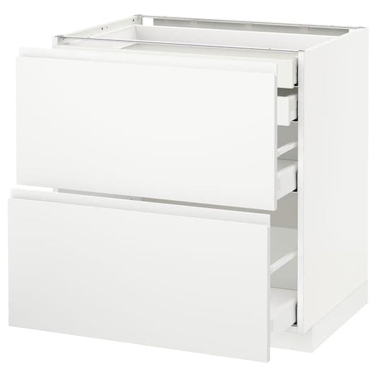 Ikea METOD / MAXIMERA - Base cb 2 frnts/2 low/1 md/1 hi drw, white/Voxtorp matt white, 80x60 cm