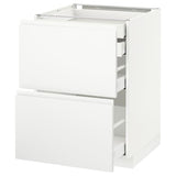 METOD / MAXIMERA base cb 2 frnts/2 low/1 md/1 hi drw, white/Voxtorp matt white, 60x60 cm