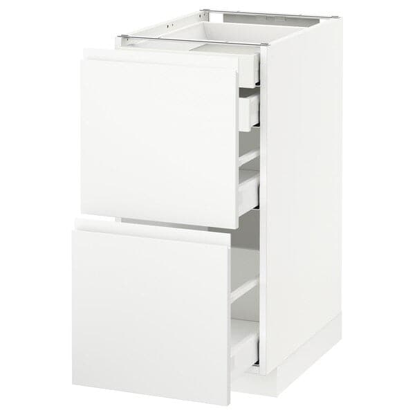 METOD / MAXIMERA - Base cb 2 frnts/2 low/1 md/1 hi drw, white/Voxtorp matt white, 40x60 cm - best price from Maltashopper.com 39130642