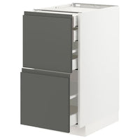 METOD / MAXIMERA base cb 2 frnts/2 low/1 md/1 hi drw, white/Voxtorp dark grey, 40x60 cm