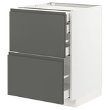 METOD / MAXIMERA base cb 2 frnts/2 low/1 md/1 hi drw, white/Voxtorp dark grey, 60x60 cm