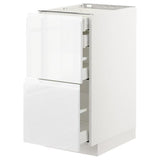 METOD / MAXIMERA base cb 2 frnts/2 low/1 md/1 hi drw, white/Voxtorp high-gloss/white, 40x60 cm