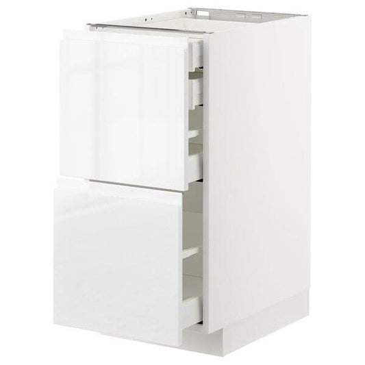 Ikea METOD / MAXIMERA - Base cb 2 frnts/2 low/1 md/1 hi drw, white/Voxtorp high-gloss/white, 40x60 cm