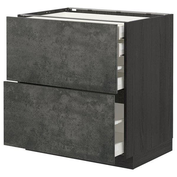 METOD / MAXIMERA - Mob 2front/2casset bass/1med/1alt , 80x60 cm - best price from Maltashopper.com 29415693