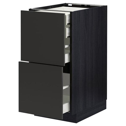 Ikea METOD / MAXIMERA - Base cb 2 frnts/2 low/1 md/1 hi drw, black/Nickebo matt anthracite, 40x60 cm