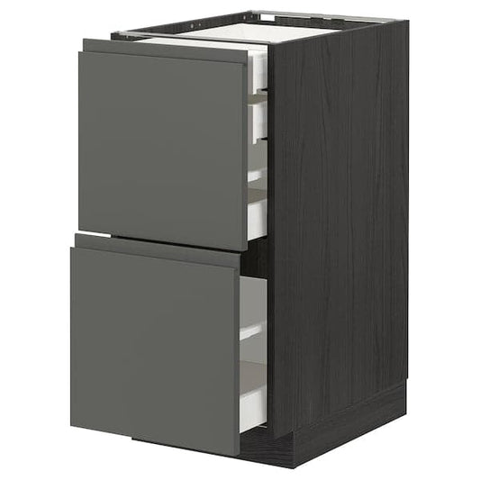 Ikea METOD / MAXIMERA - Base cb 2 frnts/2 low/1 md/1 hi drw, black/Voxtorp dark grey, 40x60 cm
