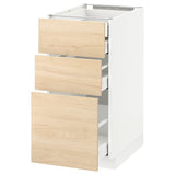 METOD / MAXIMERA base cb 3 frnts/2 low/1 md/1 hi drw, white/Askersund light ash effect, 40x60 cm