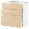 METOD / MAXIMERA base cb 3 frnts/2 low/1 md/1 hi drw, white/Askersund light ash effect, 80x60 cm