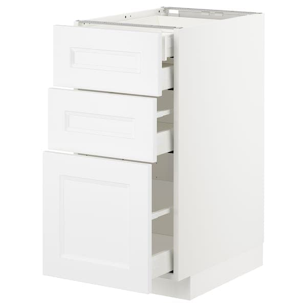 Ikea METOD / MAXIMERA - Base cb 3 frnts/2 low/1 md/1 hi drw, white/Axstad matt white, 40x60 cm