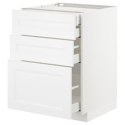 Ikea METOD / MAXIMERA - Base cb 3 frnts/2 low/1 md/1 hi drw, white/Axstad matt white, 60x60 cm